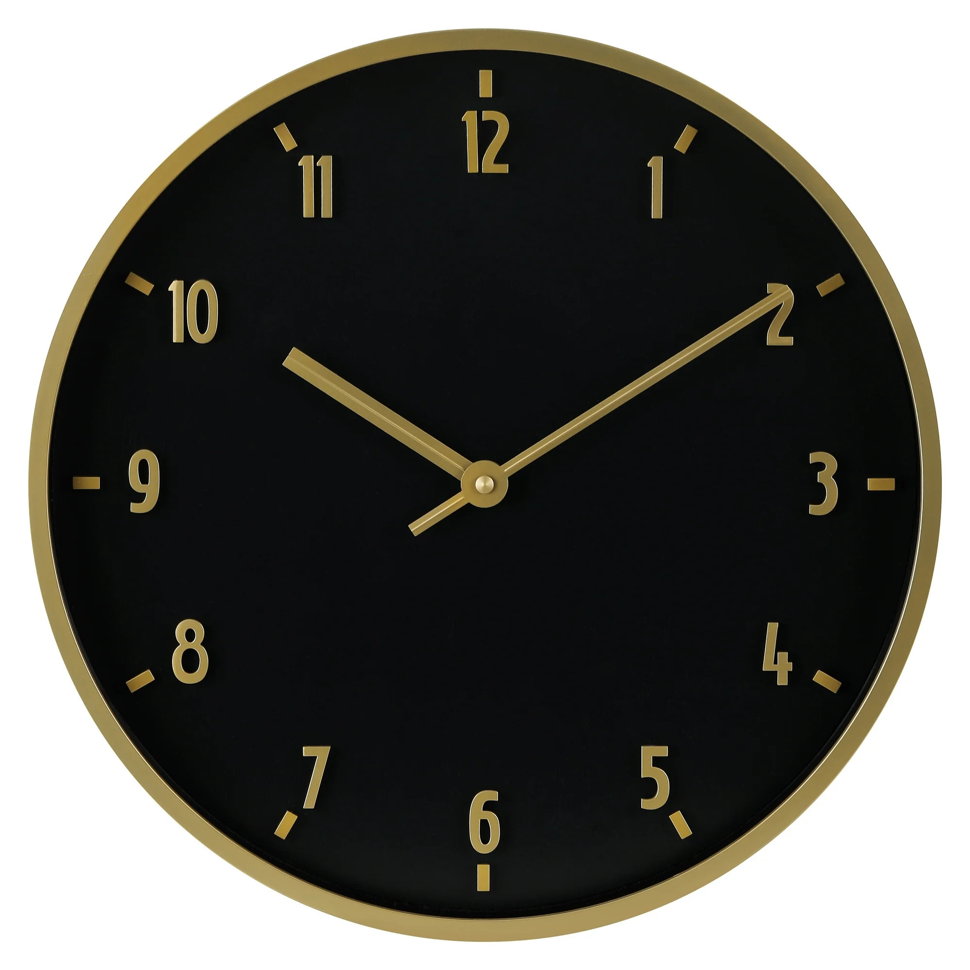Better Homes & Garden 20" Round Indoor Black and Gold Analog Wall Clock with Arabic Numbers | Walmart (US)