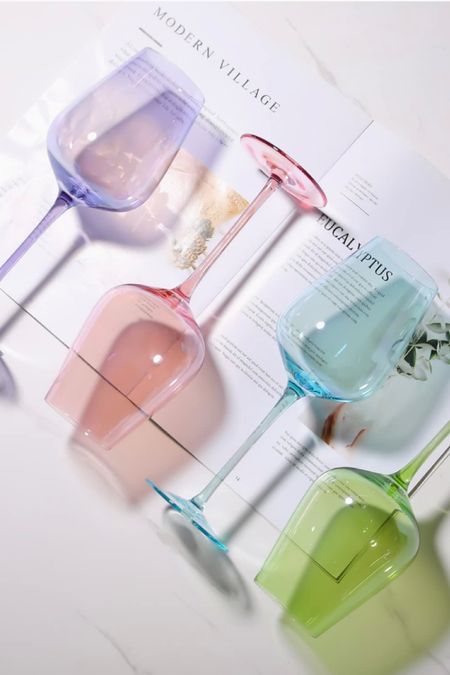 Amazon colorful wine glass set 😍