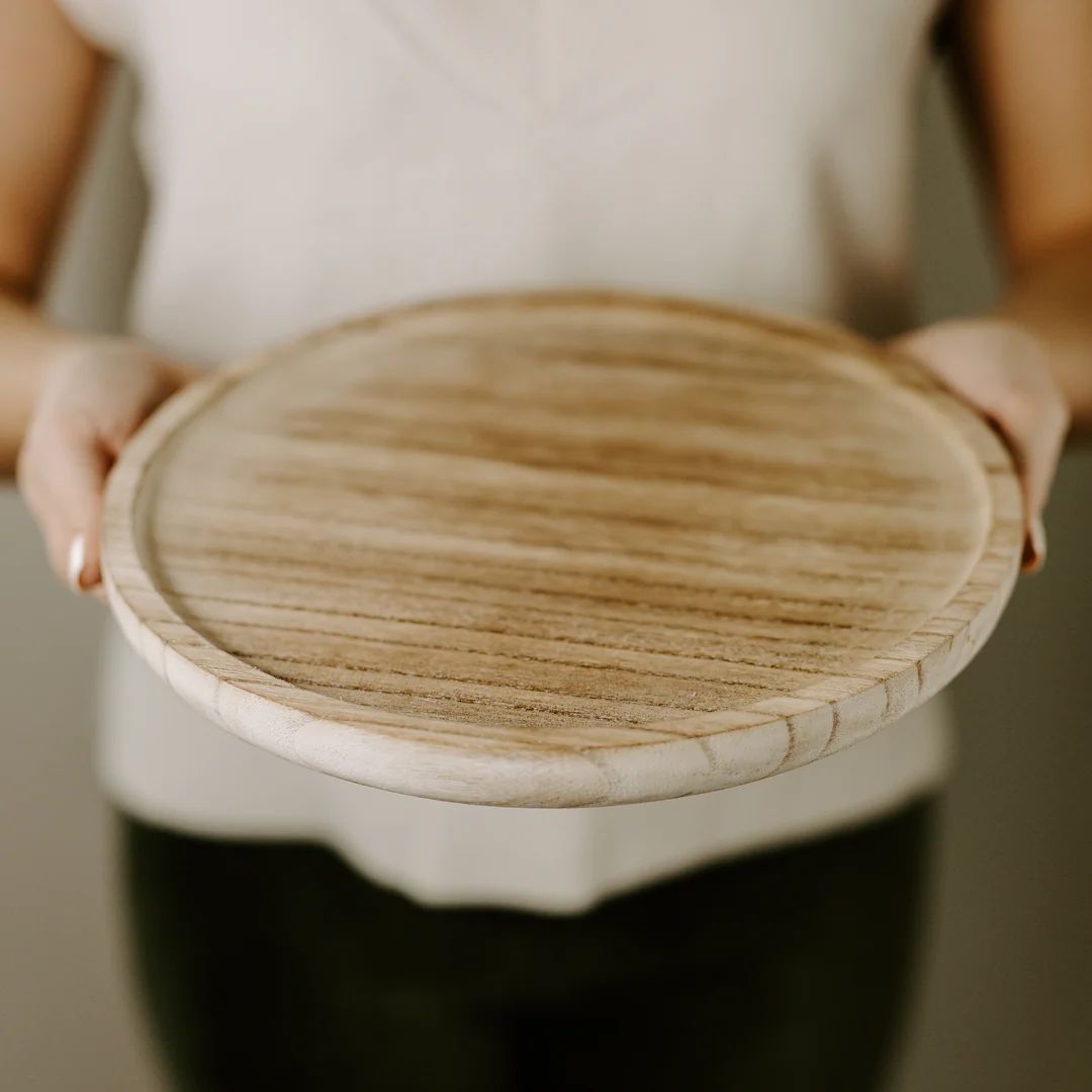 Large Rustic Round Wood Tray | Sweet Water Decor, LLC