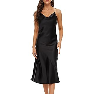 Amazon.com: The Drop Women's Ana Silky V-Neck Midi Slip Dress : Clothing, Shoes & Jewelry | Amazon (US)