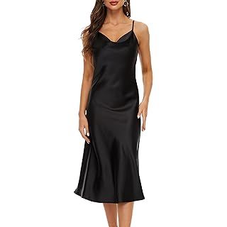 Amazon.com: The Drop Women's Ana Silky V-Neck Midi Slip Dress : Clothing, Shoes & Jewelry | Amazon (US)