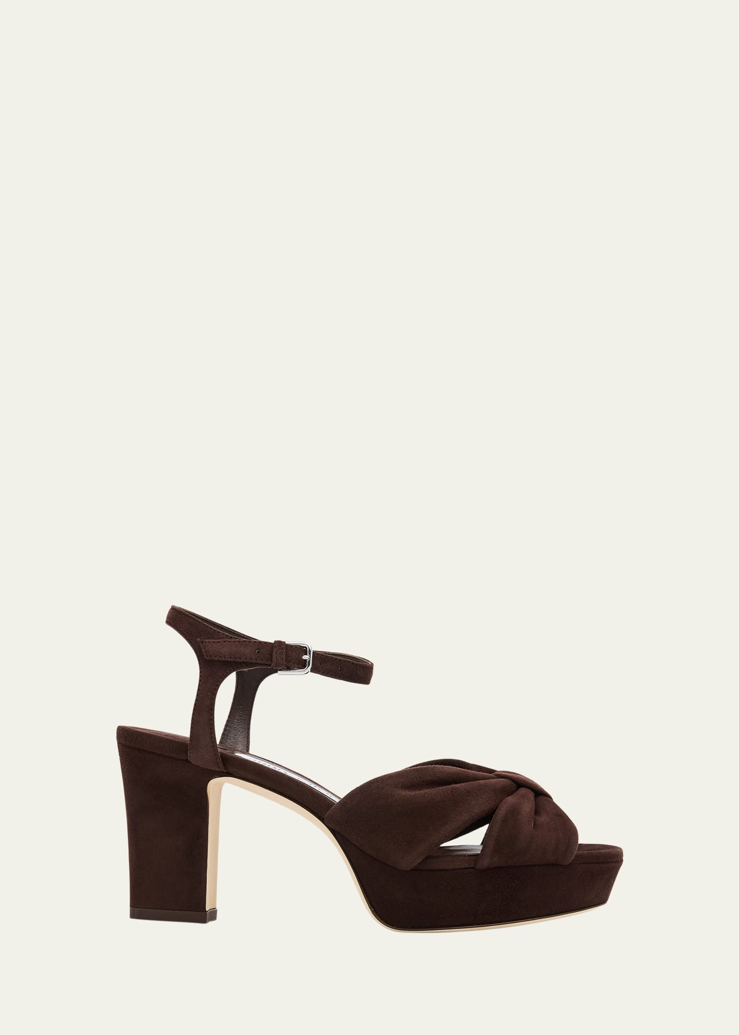 Jimmy Choo Heloise Suede Knot Platform Sandals | Bergdorf Goodman