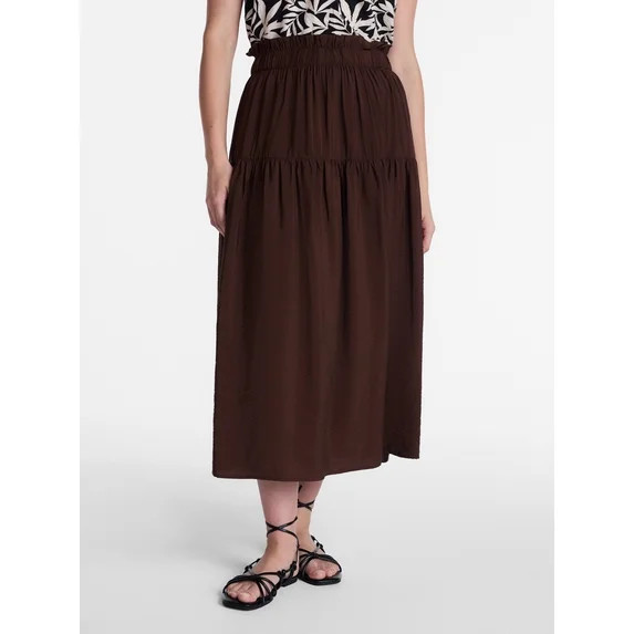 Time and Tru Women’s Tiered Maxi Skirt, Sizes XS-XXXL | Walmart (US)