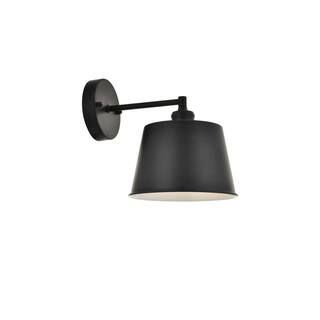 Timeless Home Nala 7.9 in. W x 8.9 in. H 1-Light Black (Straight Arm) Wall Sconce LVNW8116W8BK | The Home Depot