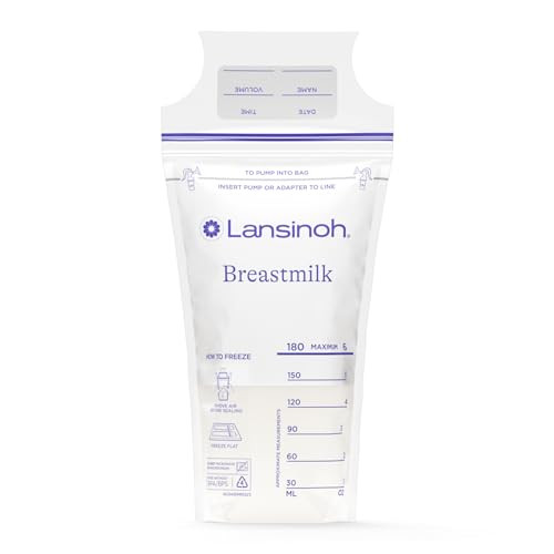 Lansinoh Breastmilk Storage Bags, 200 Count Value Pack, Easy to Use Breast Milk Storage Bags for Feeding, Baby Essentials, Presterilized, Hygienically Doubled-Sealed for Freezing & Refrigeration, 6 OZ | Amazon (US)