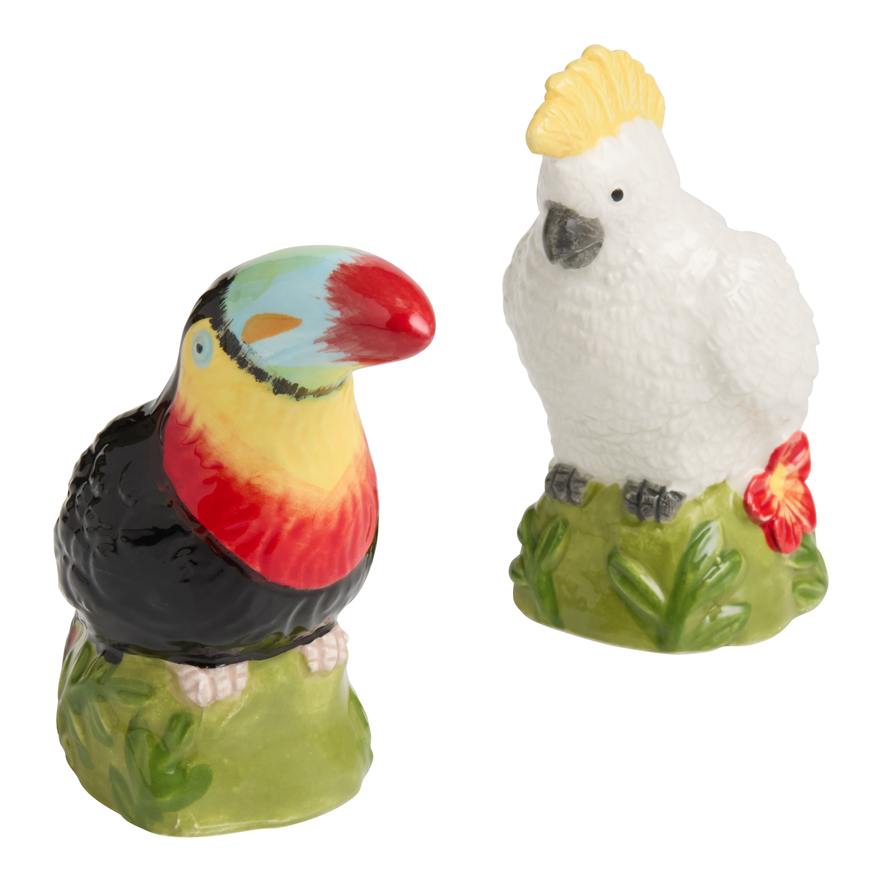 Ceramic Toucan and Cockatoo Figural Salt and Pepper Shaker Set - World Market | World Market