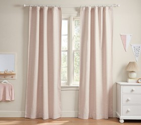 Evelyn Linen Blackout Curtain | Pottery Barn Kids