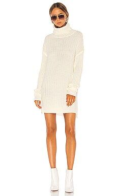 superdown Tyla Turtleneck Slit Dress in Cream from Revolve.com | Revolve Clothing (Global)