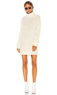 superdown Tyla Turtleneck Slit Dress in Cream from Revolve.com | Revolve Clothing (Global)