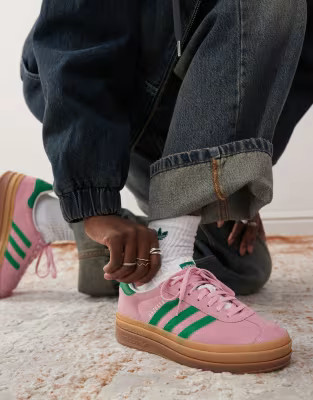 adidas Originals Gazelle Bold trainers in pastel pink and green | ASOS (Global)