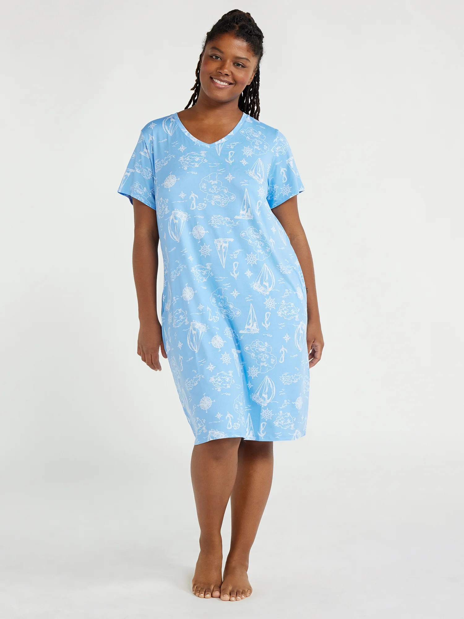 Joyspun Women's Midi Chemise, Sizes S to 3X | Walmart (US)