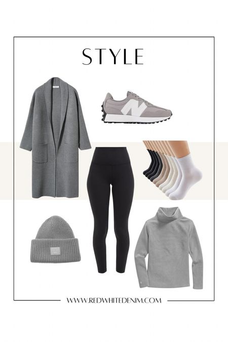 Everyday Basics Mom Style Athleisure Wear | Dudley Stephens Fleece Turtleneck | New Balance 327 | Mango Sweater Coat  

#LTKunder50 #LTKunder100 #LTKstyletip