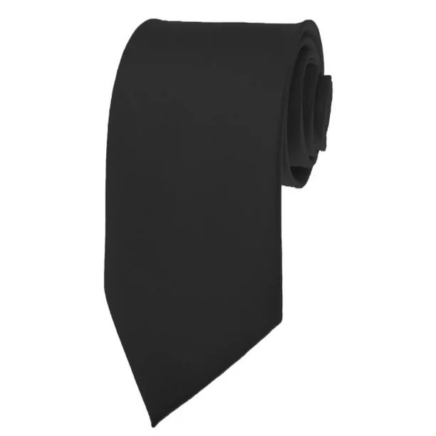 Mens Solid Black Ties Necktie - Walmart.com | Walmart (US)