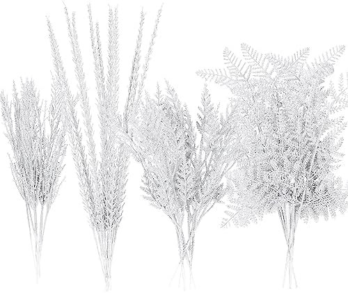 Sea Team 36-Pack Artificial Glitter Pine Twigs, Spruce Stem Ornaments, Decorative Fern Sticks, Pi... | Amazon (US)