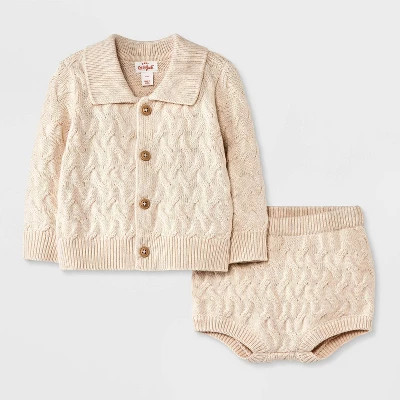 Baby Boys' Sweater Set - Cat & Jack™ Beige 0-3M | Target
