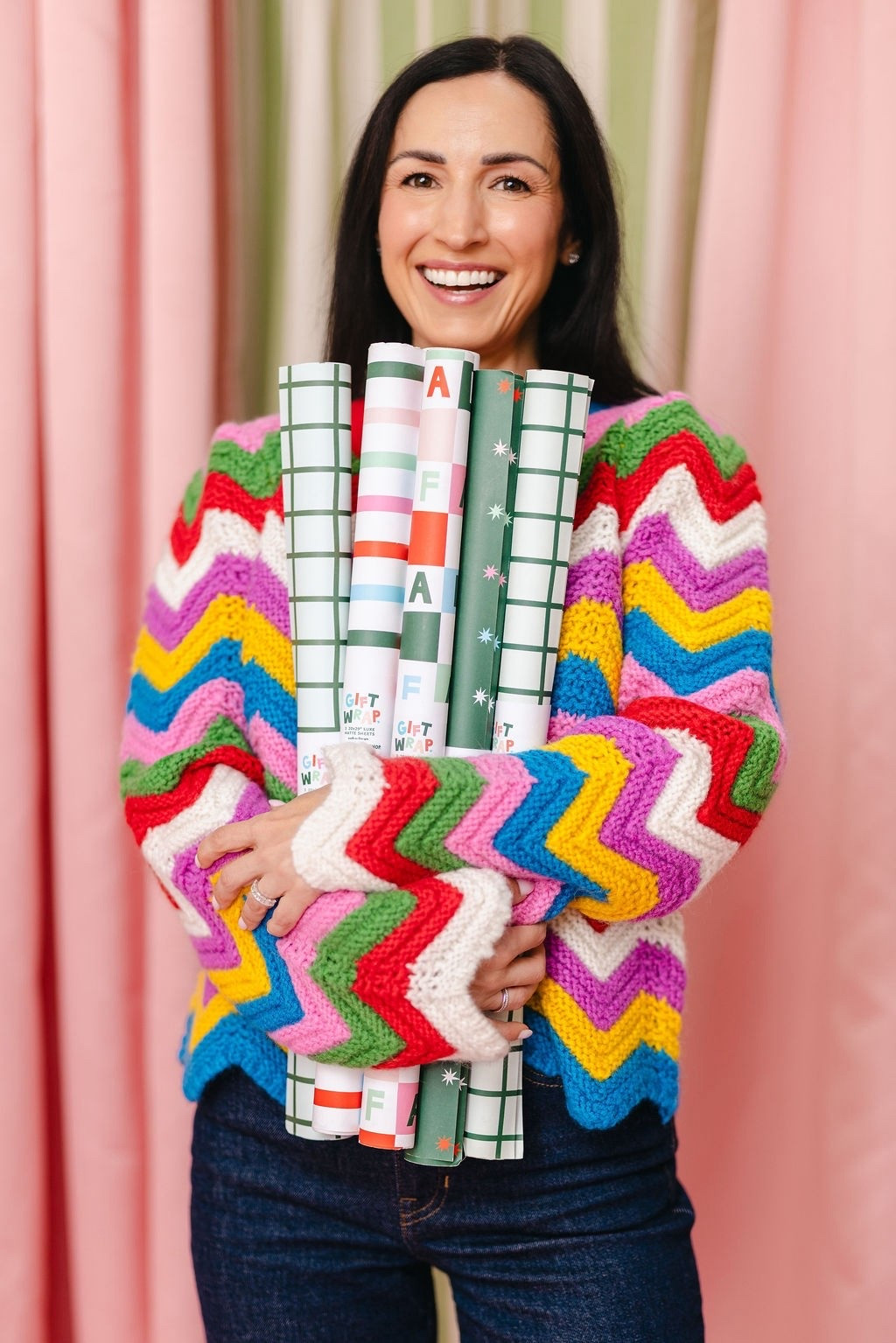 Favorite wrapping + tags from joy creative shop! Save 10% with code Andrea10✨ and love this happy colorful  sweater! 

#LTKFindsUnder100 #LTKHoliday #LTKCyberWeek