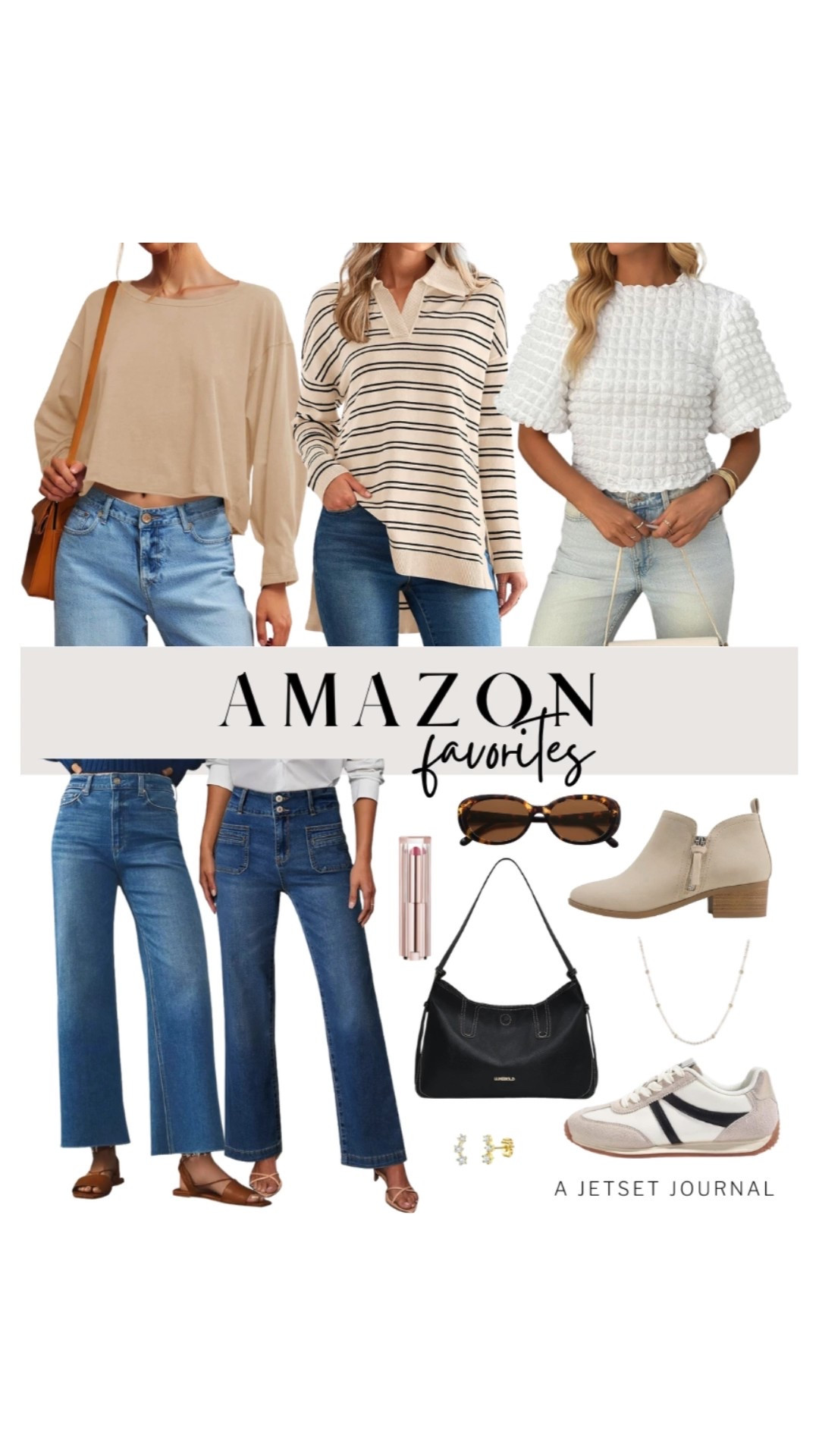 Grab some new Amazon favorites for yourself this week!
oversized shirt, wide leg jeans, fall booties, gold accessories, fall sweaters, wardrobe refresh, amazon fashion, top picks, transitional look, affordable style, amazon finds, cute tops, neutral top, fall style, outfit idea

#LTKU #LTKStyleTip #LTKSeasonal