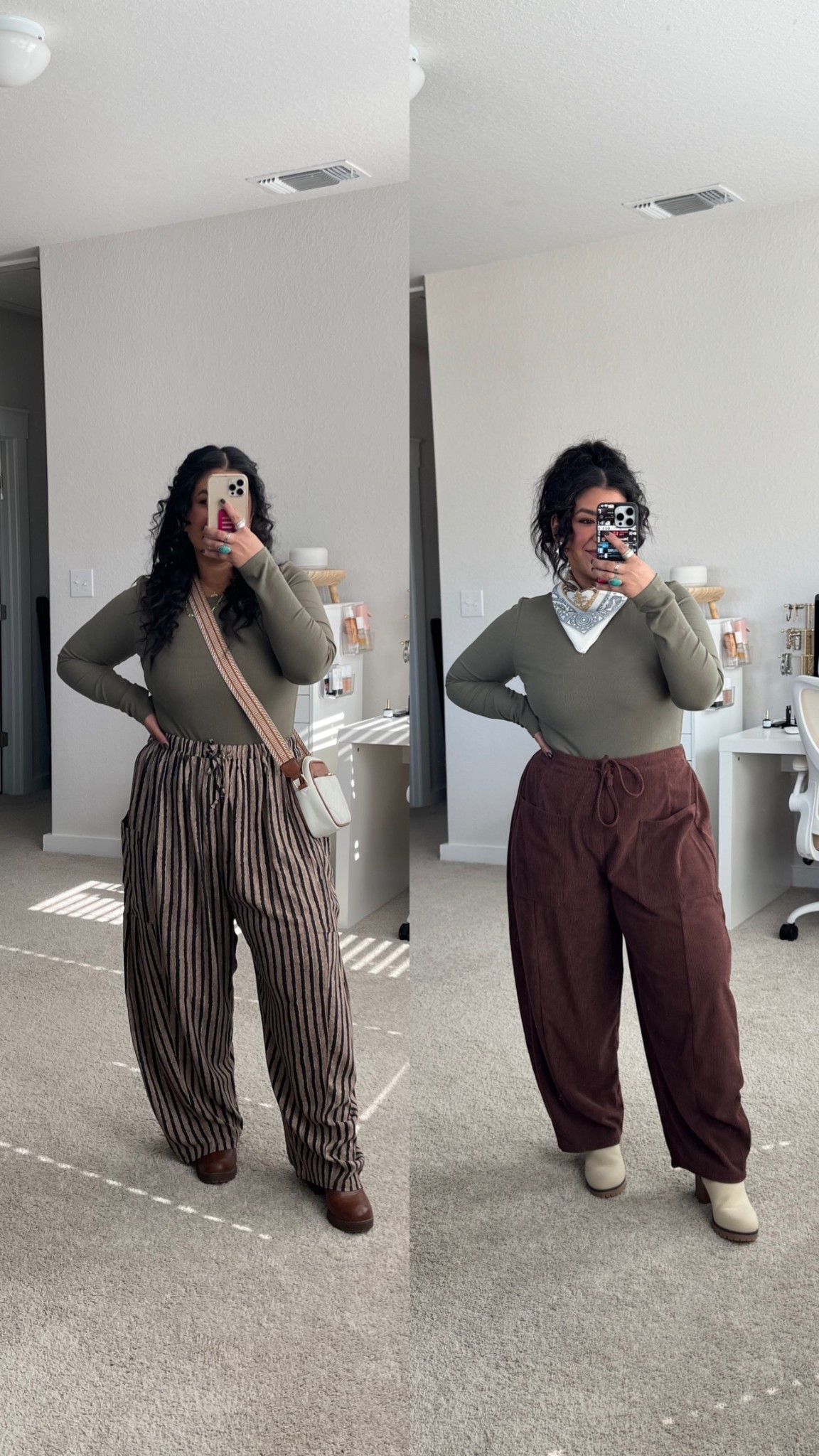 Same bodysuit, two outfits that are very comfortable! These would be perfect for a casual Thanksgiving. 

#LTKFindsUnder50 #LTKPetite #LTKMidsize