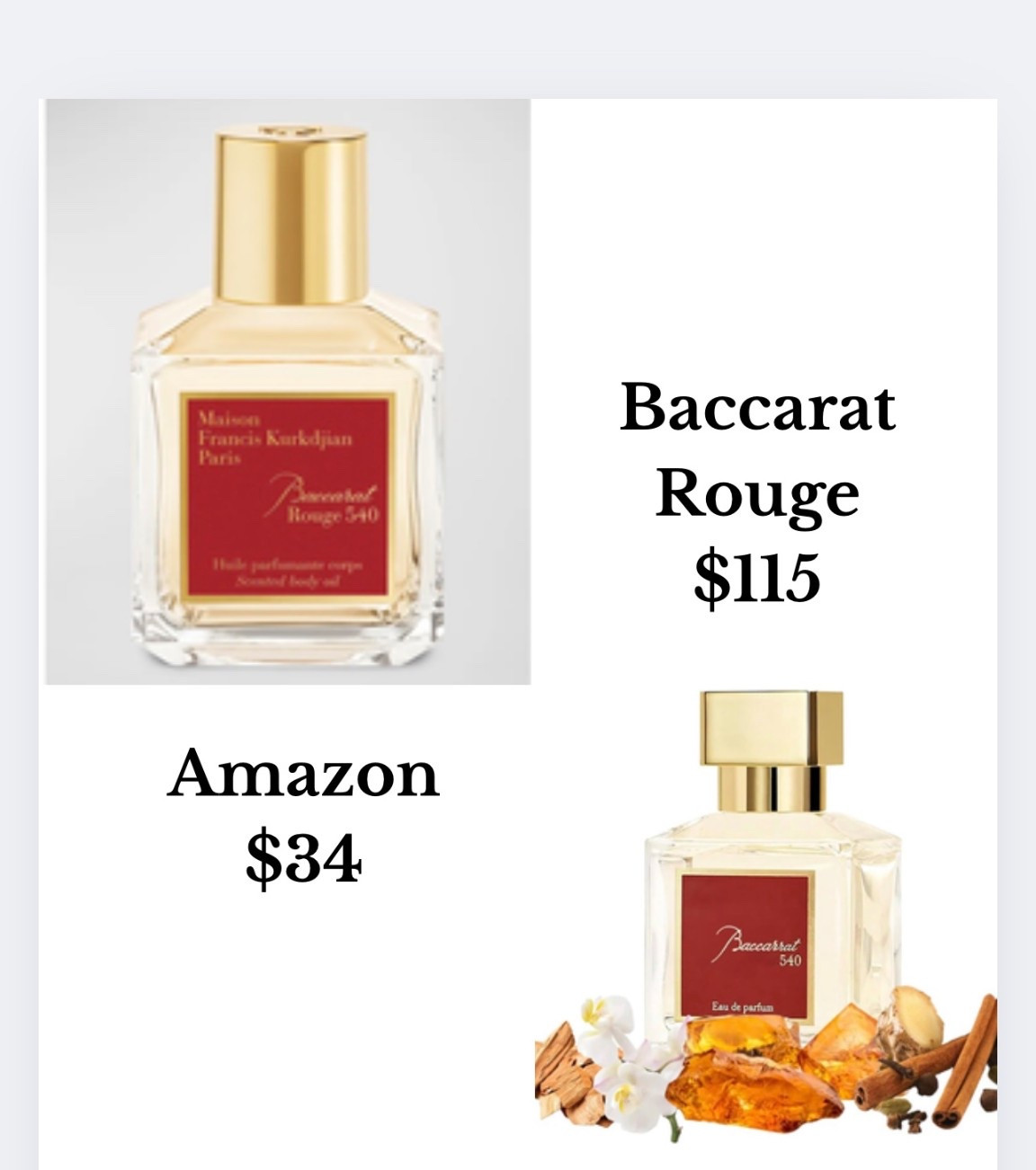 Baccarat rouge perfume, looks for less, boujee on a budget, amazon perfume, designer perfume, women’s perfume 

#LTKBeauty #LTKStyleTip #LTKFindsUnder50