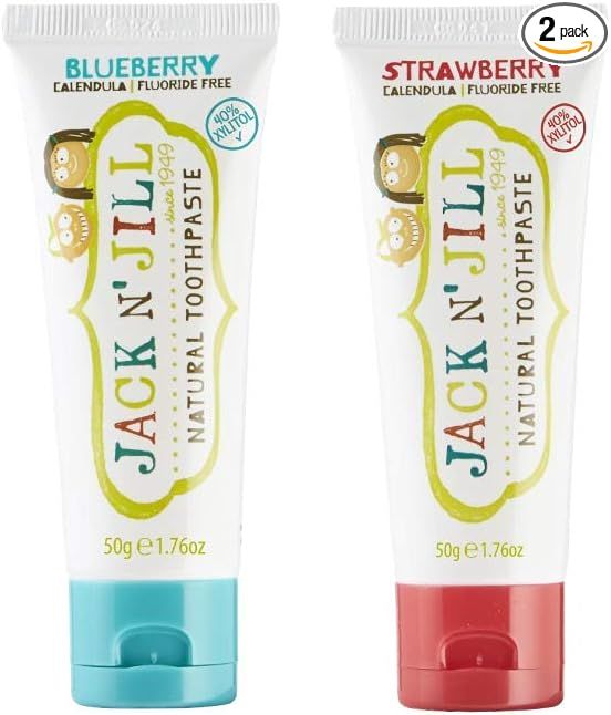Jack N' Jill Kids Natural Toothpaste - Kids Toothpaste Fluoride Free, Organic Flavors, BPA Free S... | Amazon (US)