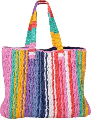 Faherty straw stripe beach tote | Nordstrom | Nordstrom