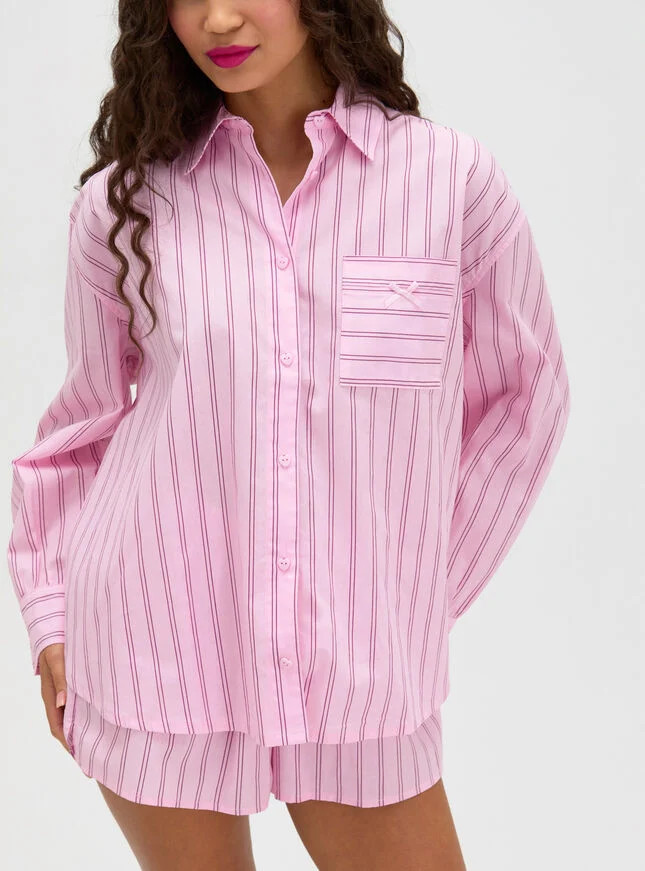 Striped Oversized Cotton Short Pyjama Set | Boux Avenue | Boux Avenue (UK)