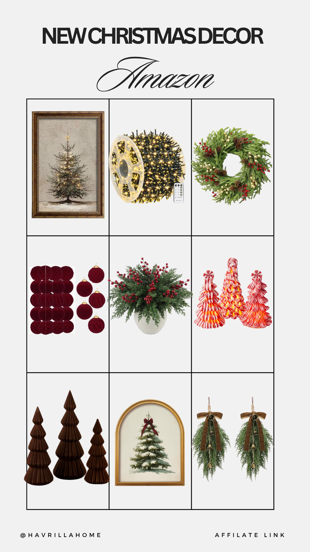 Amazon Christmas decor, new Christmas decor, Christmas decorations Amazon, Amazon holiday finds, traditional Christmas decor, vintage inspired Christmas decor, Christmas wreath, Christmas garland, Christmas tree decor, velvet Christmas ornaments, red Christmas decor, green Christmas decor, Christmas wall art, Christmas tabletop decor, holiday home decor, cozy Christmas decor, Amazon Christmas finds, classic Christmas decorating ideas

#LTKSeasonal #LTKHome
