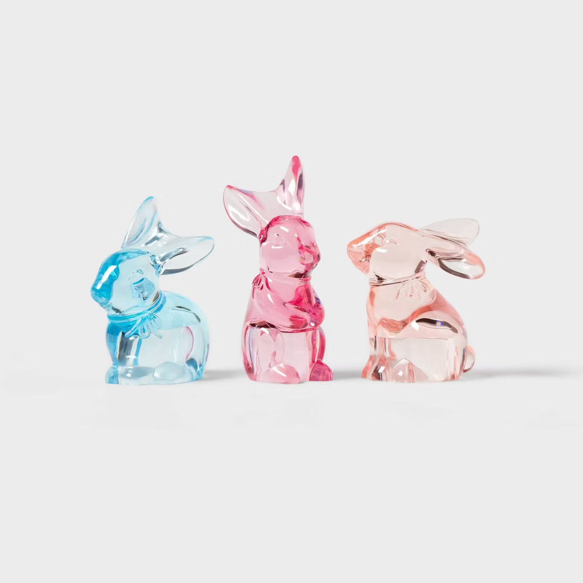 3pc Acrylic Easter Bunny Animal Figurines - Spritz™ | Target