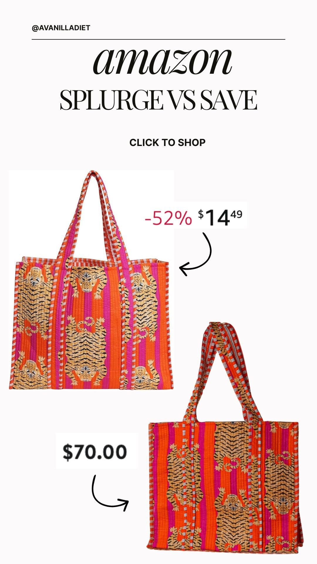 🐆🩷👜 Amazon splurge or save 👜🧡🐆
Same vibe, two options — whether you’re saving or splurging, both are a win ✨
#splurgeorsave #amazonbags #handbagstyle #fashionfinds #ltkfashion #styleinspo #baglover

#LTKSeasonal #LTKTravel