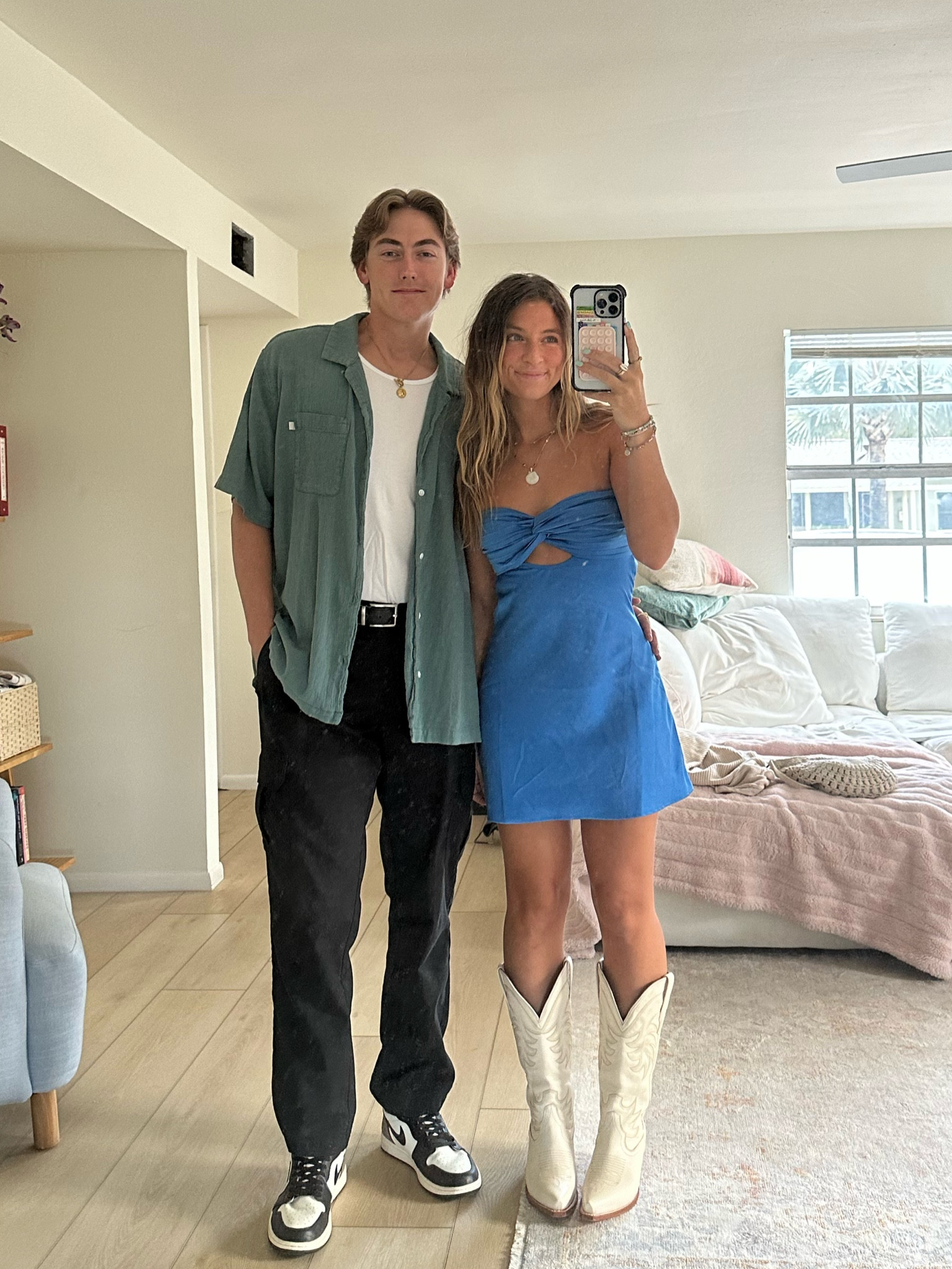 date night fits :) 
dress: small code: natalie15
Boots: size 8 they run a half size big 
Josh: xl shirt and 32 in pants 

#LTKfit #LTKFind #LTKunder100