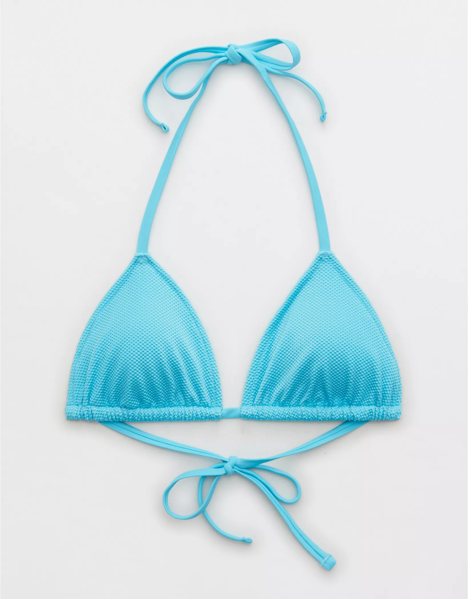 Aerie Shine Pique String Triangle Bikini Top | Aerie