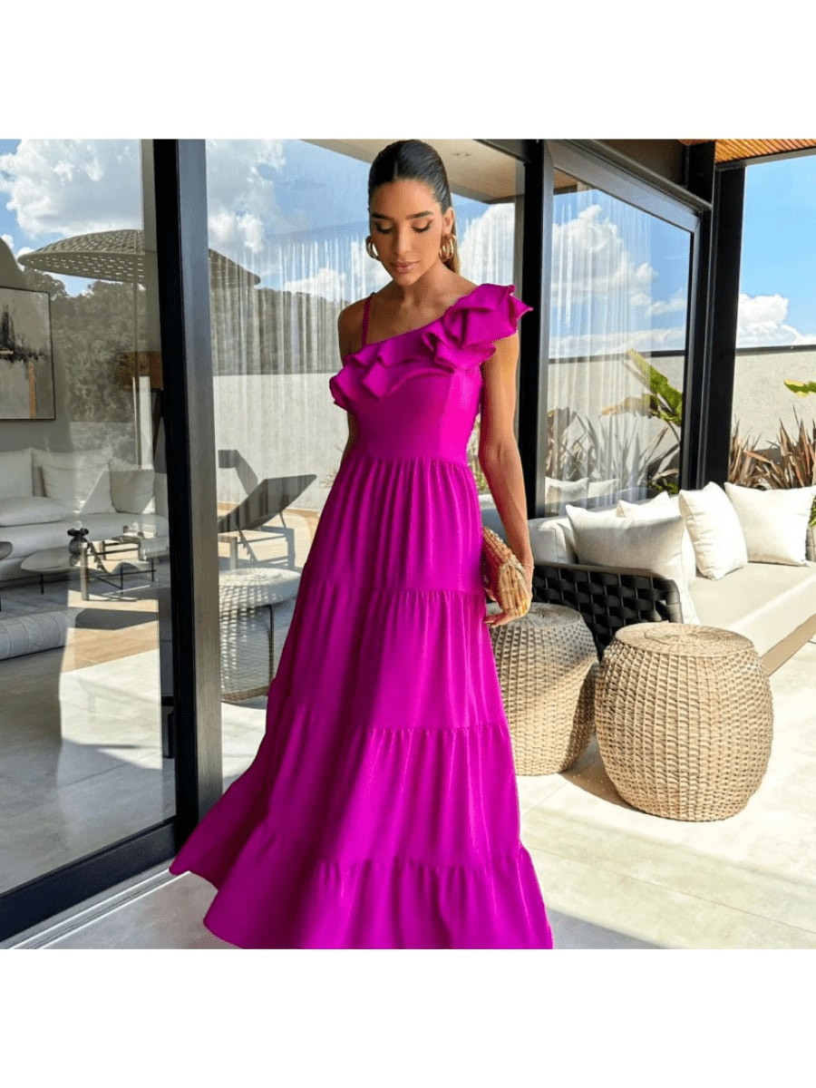 R$152,89R$289,90-47% 6x de R$25,48 sem juros Gior Style Vestido tendência longo feminino tecido ... | SHEIN