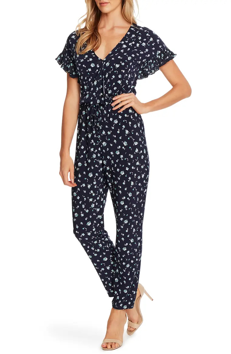 Scattered Floral V-Neck Jumpsuit | Nordstrom