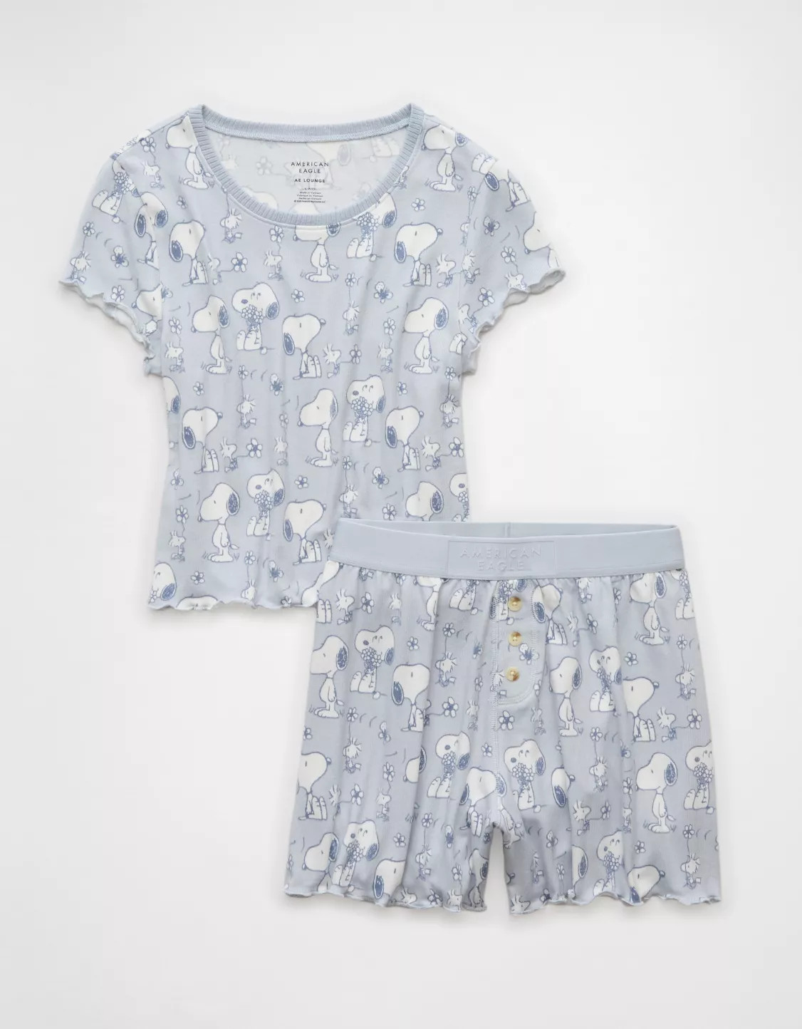 AE Snoopy Peanuts Plush Baby Tee PJ Set | American Eagle Outfitters (US & CA)