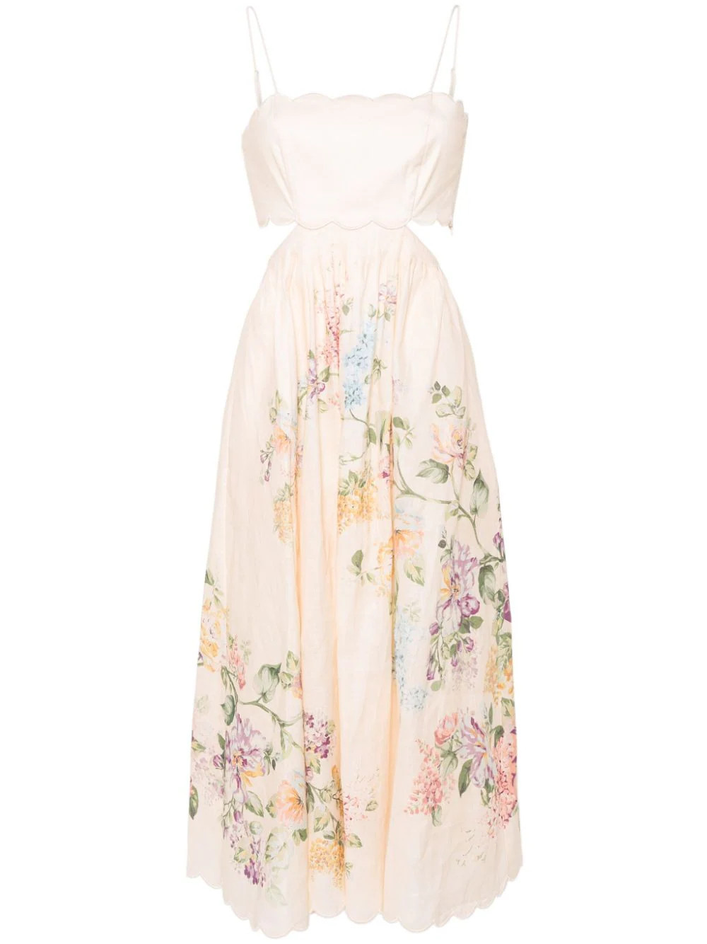 ZIMMERMANN Halliday floral-print dress - Neutrals | Farfetch Global