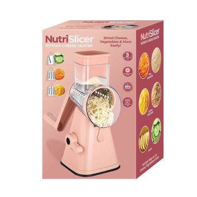 NutriSlicer Light Pink Vegetable Slicer Cheese Grater Potato Slicer Salad Chopper with Suction Base | Target