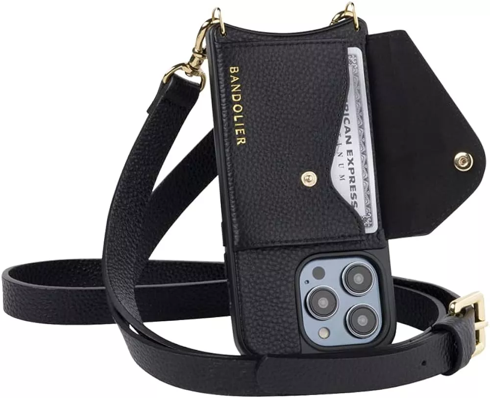 Bandolier Expanded Zip Pouch - Black/Gold - Phone Case & Strap Sold Separately