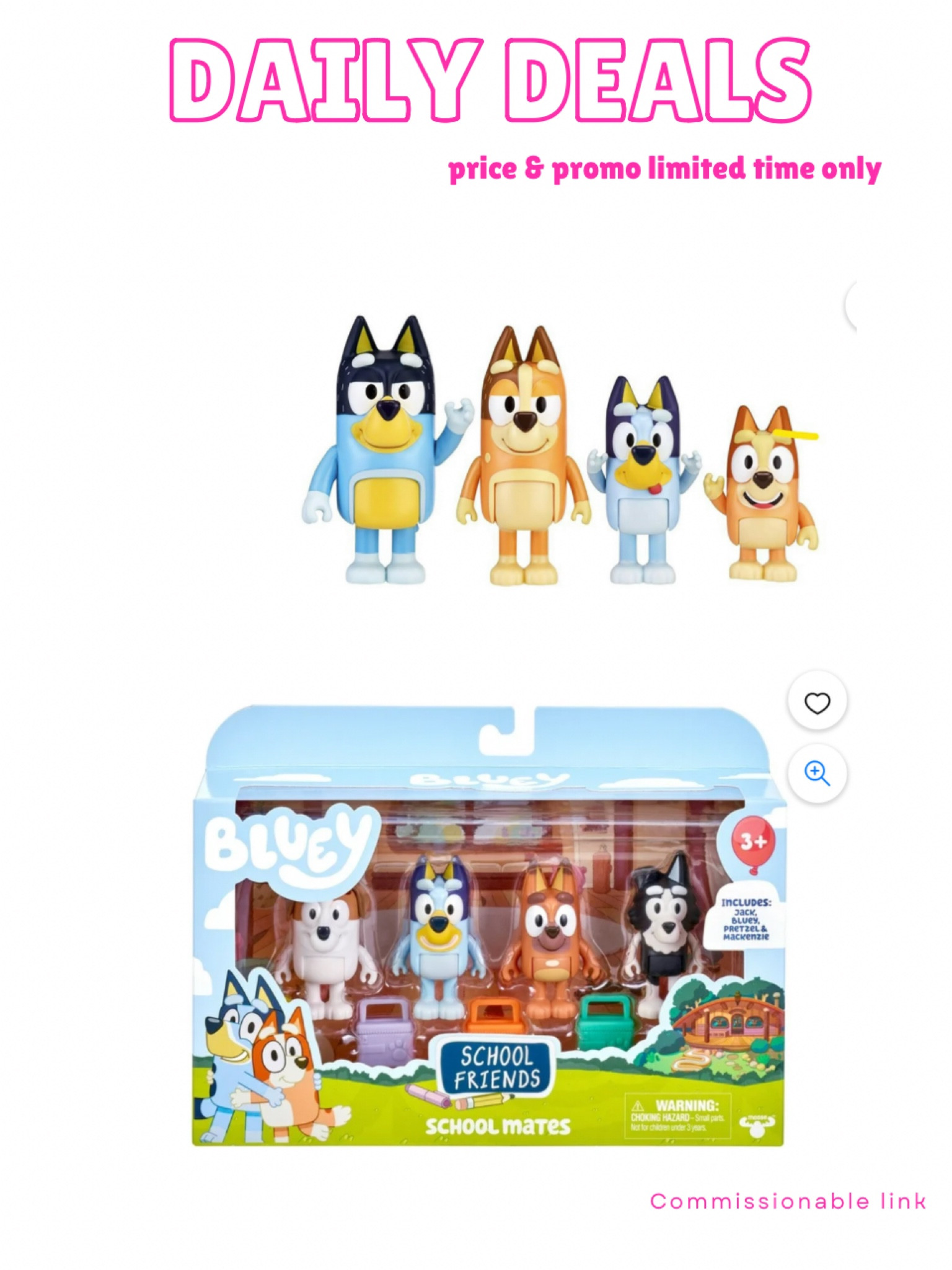 These bluey figures are on sale for 5 dollars for the set!!! Limited stock 

Bluey
Bluey figurines


#LTKSaleAlert #LTKKids #LTKGiftGuide
