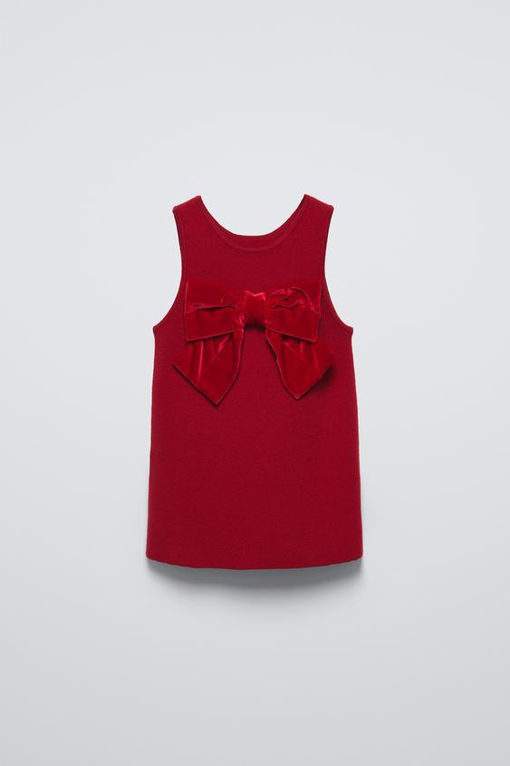 BOW TRIM KNIT DRESS | Zara US