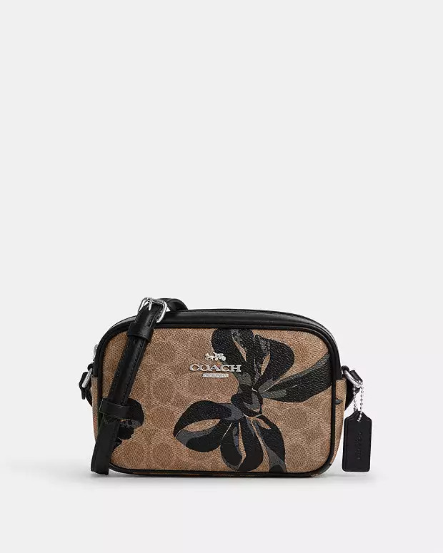 Mini Jamie Camera Bag In Signature Canvas With Bow Print | Coach Outlet US
