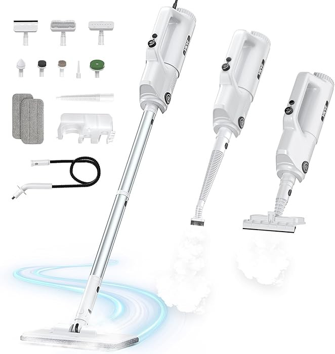 YKYI Steam Mop, Detachable 10 in 1 Multipurpose Steamer with 11 Attachments, Handheld Steam Clean... | Amazon (US)