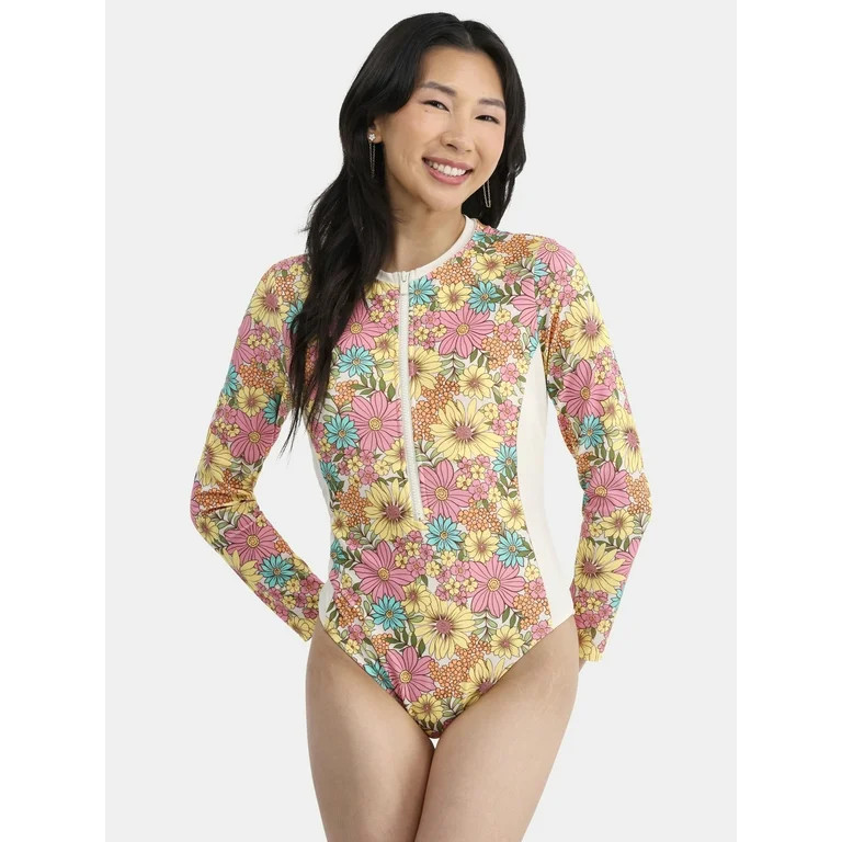 Traje de Baño de una Pieza para Mujer con Mangas Largas, Tallas XXS-XL | Walmart (US)