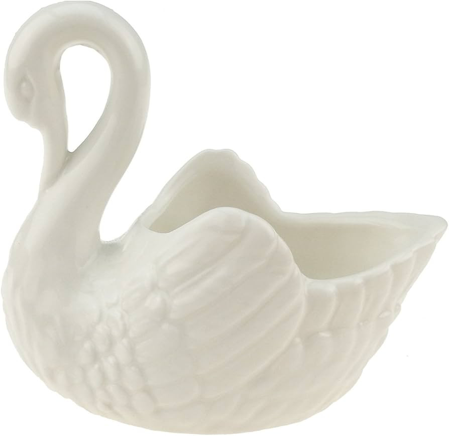 Unigift White Swan Ceramic Furnishing Articles Statues for Home Decor | Amazon (US)