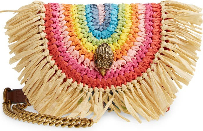 Mini Kensington Rainbow Raffia Shoulder Bag | Nordstrom