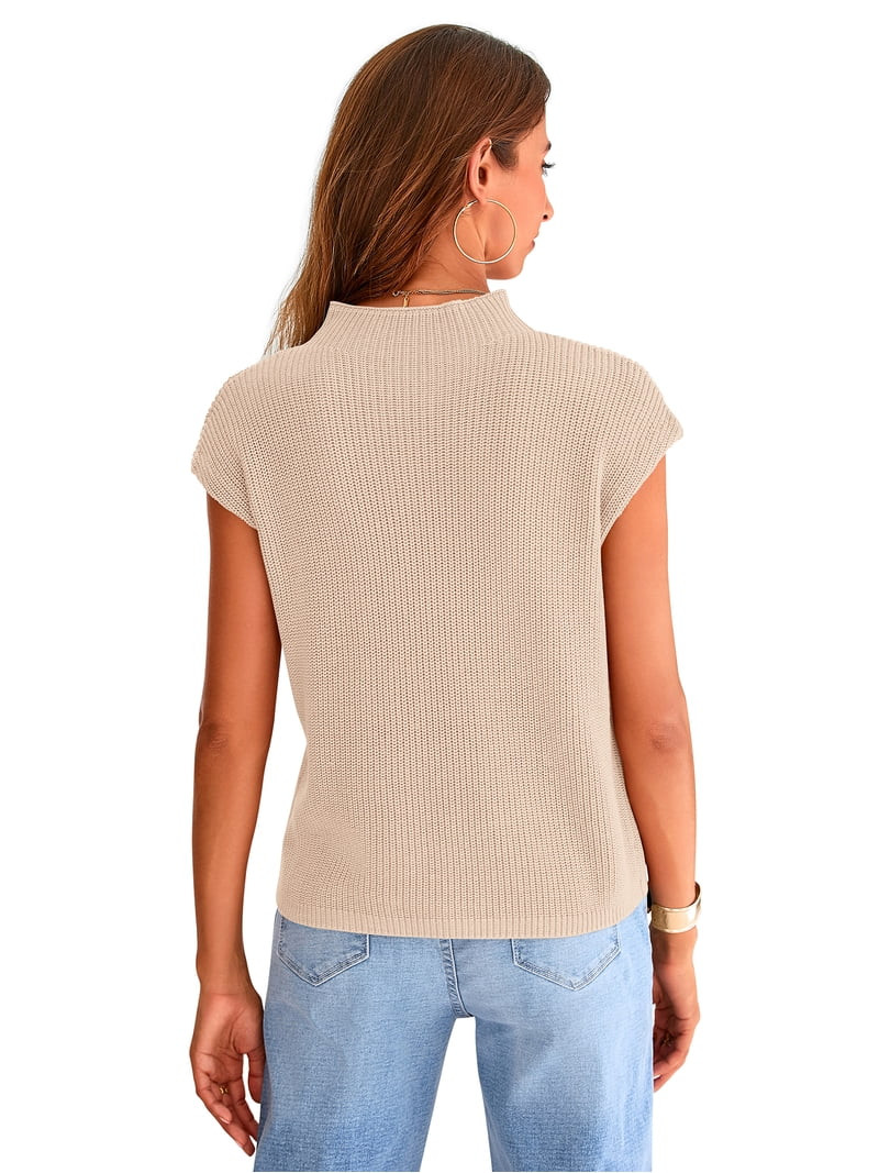PRETTYGARDEN Women's Short Sleeve Mockneck Sweater, Sizes S-XXL - Walmart.com | Walmart (US)