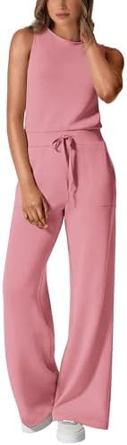 PRETTYGARDEN Jumpsuits for Women Casual 2026 Summer Sleeveless Wide Leg Pants Rompers One Piece B... | Amazon (US)