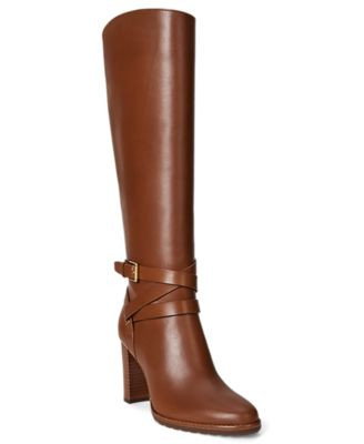 Lauren Ralph Lauren Women's Collins Stacked Heel Tall Boots - Macy's | Macy's