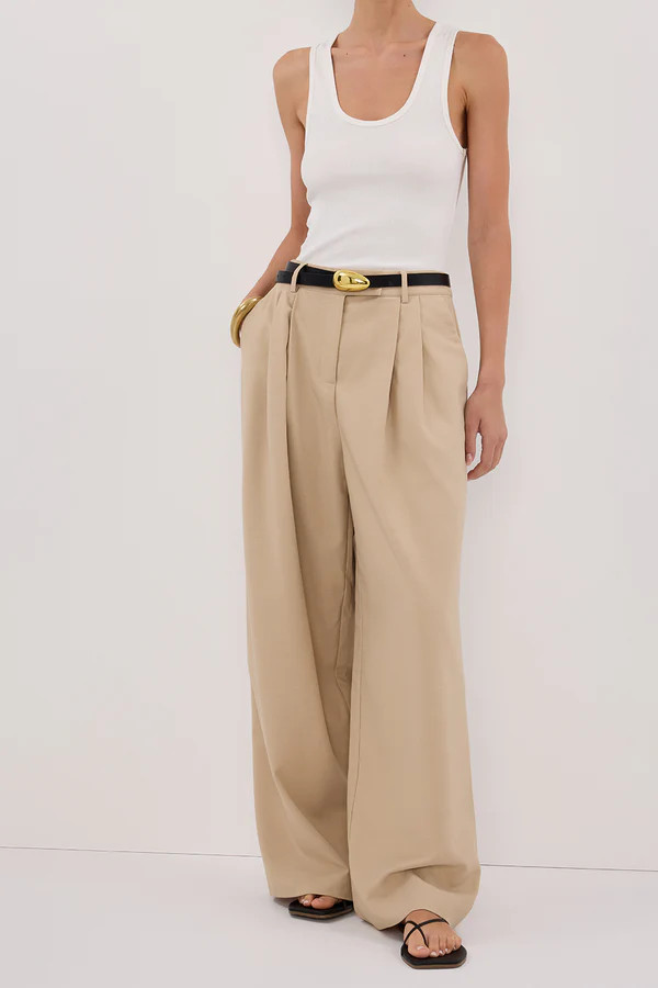 LOUIE NATURAL WIDE LEG PANT | DISSH