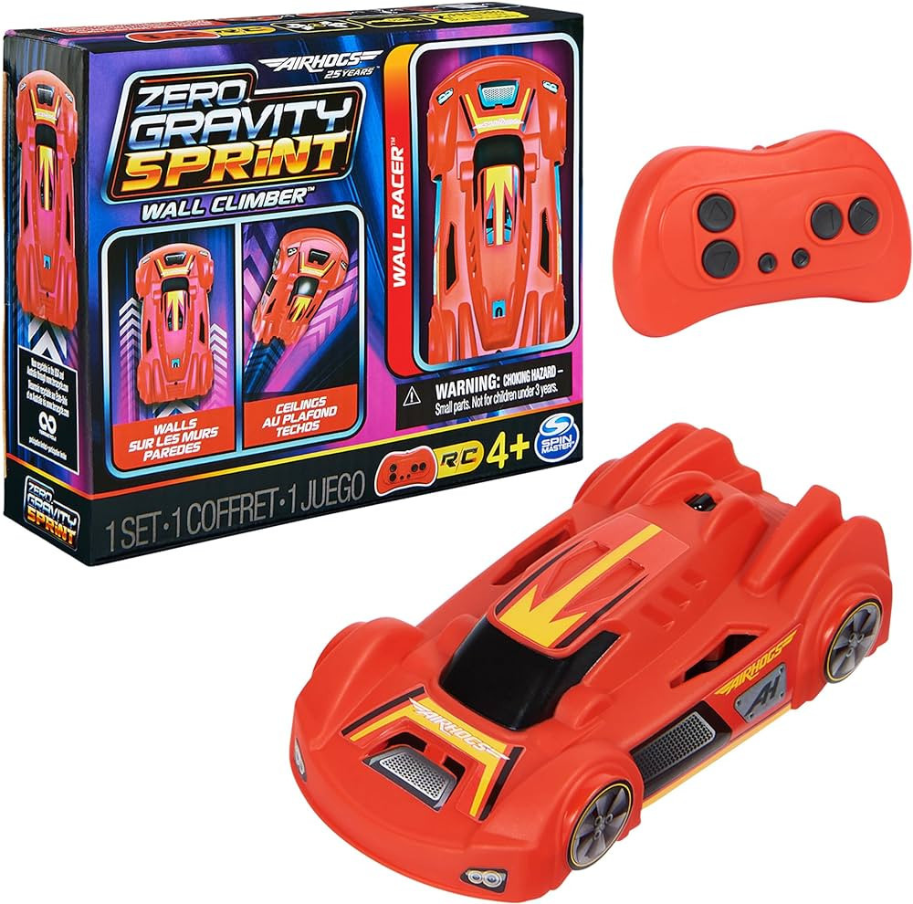 Air Hogs, Zero Gravity Sprint RC Car Wall Climber, Red USB-C Rechargeable Indoor Wall Racer, Over... | Amazon (US)