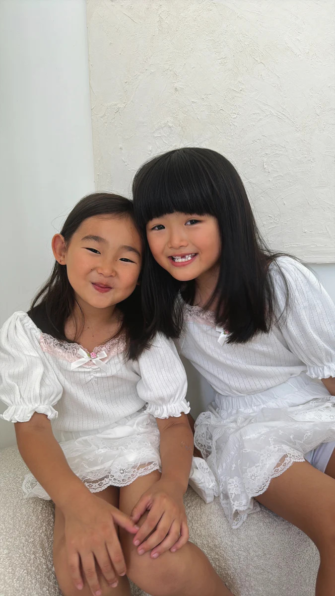 Emily Girly Puff Tee | Sun Peony Coconut